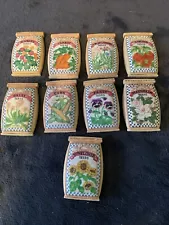 Vintage 3” Refrigerator Vegetable Seed Bag Magnets Mix Set Of 9