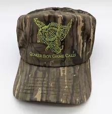 Vtg Quaker Boy Game Calls Realtree Camouflage Mesh Trucker Snapback Hat Camo