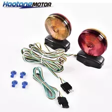 For 12V Magnetic Towing Tow Light Trailer RV Tow Dolly Tail Towed Lamp Amber/Red