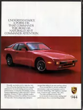 1984 PORSCHE 944 Vintage Original Print AD | Red car photo English Canada