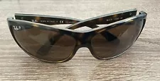 Ray Ban Sunglasses RB 4110 Wraparound Tortoise Polarized UV Brown Lenses & Case