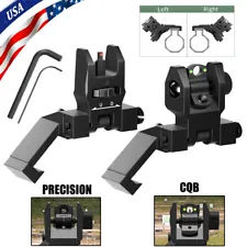 Tactical Fiber Optics Iron Sights 45 Degree Offset Flip Up Front and Rear Sight