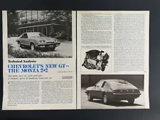 Vintage 1974 Chevrolet Chevy Monza 2+2 - Original 5 Page Full Color Article