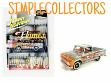 Johnny Lightning Mijo Exclusives 1966 Chevy Pick Up Silver with Flames