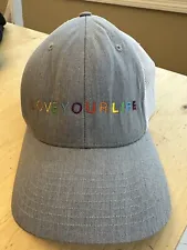 LGBT "LOVE YOUR LIFE" Lifetime Fitness Rainbow Font Hat Snap Back *Read*