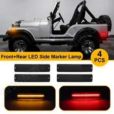 For Jeep Cherokee CJ5/6/7 J10/20 Pickup LED Front Rear Side Marker Lights Smoked (For: Jeep J10)