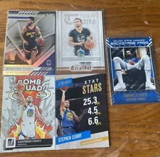 Steph Curry Card Lot, 5 Insert Cards.