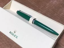 ROLEX Rolex novelty ballpoint pen green ROLEX not for sale cap type unused