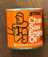 Vintage Stihl Chain Saw Engine Oil Can Unopened 2 Cycle 3.2 Ounces