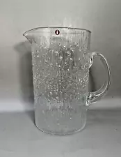 FINLAND Iittala Tapio Wirkkala Hopla Glass Pitcher Raindrop Ice Glacier 7.75"