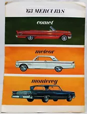 1963 MERCURY AUTOMOBILE CAR ADVERTISING SALES BROCHURE COMET METEOR MONTEREY