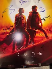 Dune Part 2 Movie Poster Cast Signed Timothee Chalamet Zendaya 2024 COA Auto