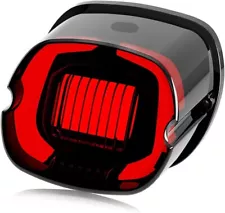 For 99-24 Harley Davidson NThreeAuto Smoked LED Strobe Tail Brake Light Dyna FLH