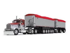 Kenworth W900L Day Cab & 20' End Dump Trailers 1:64 Scale Model - DCP 60-1632