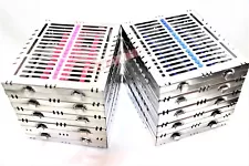 10 GERMAN DENTAL AUTOCLAVE STERILIZATION CASSETTE BOX TRAY FOR 15 INSTRUMENT