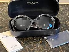 COACH Womens Snow Leopard Tortoise Dark Brown Sunglasses New In Case