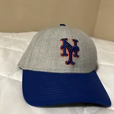 New York Mets New Era Hat Gray/Blue Script Logo Adjustable Cap