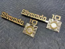 75-80 Chevy Truck SILVERADO 10 FENDER EMBLEMS BADGES Square Body 73-87 Suburban