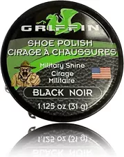 Griffin Military Shine Shoe Polish 1.125 oz. for Leather Shoes and Boots (Black)