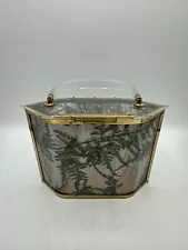 Vintage Majestic Lucite Purse Handbag Pressed Pine Tree Branches MCM