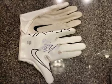 sports memorabilia signed. Keon Coleman signed gloves (not game worn) and poster