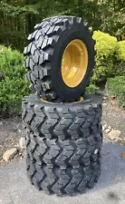 4-12-16.5 SKS-9 Skid Steer Tires/Rims for CAT 236,242,246,248 (SKS753 STYLE)