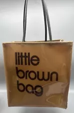 Bloomingdale's 'Little Brown Bag' Tote Thick Vinyl Brown Handles 9”