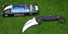 Cold Steel #22C Tiger Claw, Karambit Point, Plain Edge, 3" Folding Blade Knife