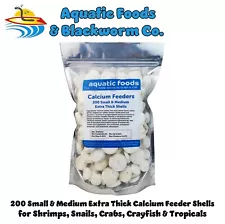 SM & MED Calcium Feeder Shells, Extra Thick for Shrimp, Snails, Crabs, Tropicals