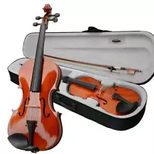 15 Inch Basswood School Student Acoustic Viola with Case Rosin Bow Natural Color