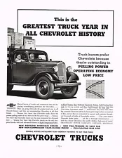 1936 BIG Original Vintage Chevrolet Truck Photo Print Ad