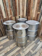 1 USED 55 Gallon Stainless Drum Barrel Closed top (Grade C)