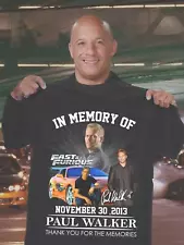 In Memory Of Fast & Furious Paul Walker Thank You For The Memories Tshirt Men