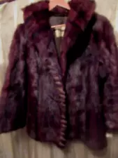 J Pastore Natural fur coat mahogany color,size XL