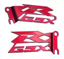 GSX-R GSXR 600 750 1000 SRAD FOOT PEG HEEL GUARDS PLATES NEW! CUT OUT RED (For: 2005 Suzuki GSXR600)