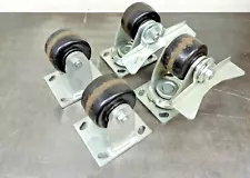 Colson 4-5 SER 4" Caster Wheels Cart Caster's Brake 4-1/2" X 4" Set Lot of (4)