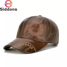 Hot Sale Men Genuine Cowhide Leather Baseball Cap Casual Real Leather Hat Autumn