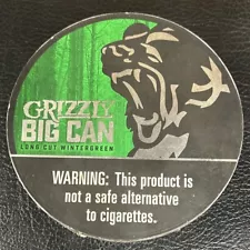 Grizzly EMPTY 6 in 1 Long Cut Wintergreen Tobacco Collectible Big Can