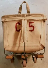 Antique - Salvage - Canvas Post Office Mail Laundry Cart