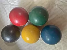 Five Vintage Croquet Balls 3 Inch Diameter