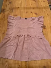 Womens shein pink short sleeve blouse sz l