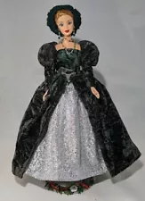 *SALE* OOAK unique "Lady Noel" Barbie Doll wearing green & silver velvet dress