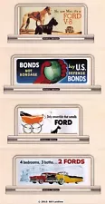 Four billboard signs for N or Z scale #47, vintage Fords / Bonds