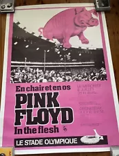 Original Very Rare Vintage Pink Floyd In The Flesh Concert Poster