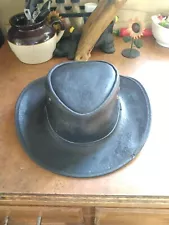 Genuine Leather Hat Cowboy Cowgirl Size Medium