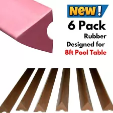 6pcs Rubber Bumper Billiard Pool Table Rail Cushions Replacement for 8ft Table