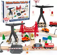 Wooden Train Tracks for Thomas the Train Brio Lot Railway Pieces Set Play 56Pc