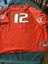 AWESOME! “MIAMI HURRICANES” # 12 NIKE SWOOSH FOOTBALL JERSEY!