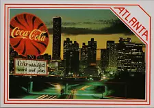 Coca Cola Neon Sign Atlanta GA Downtown Night View Coke Adds Life to Work & Play