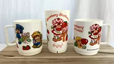 Strawberry Shortcake Plastic Cup and Mugs Lot of 3 Vintage 1980s Deka | AGC